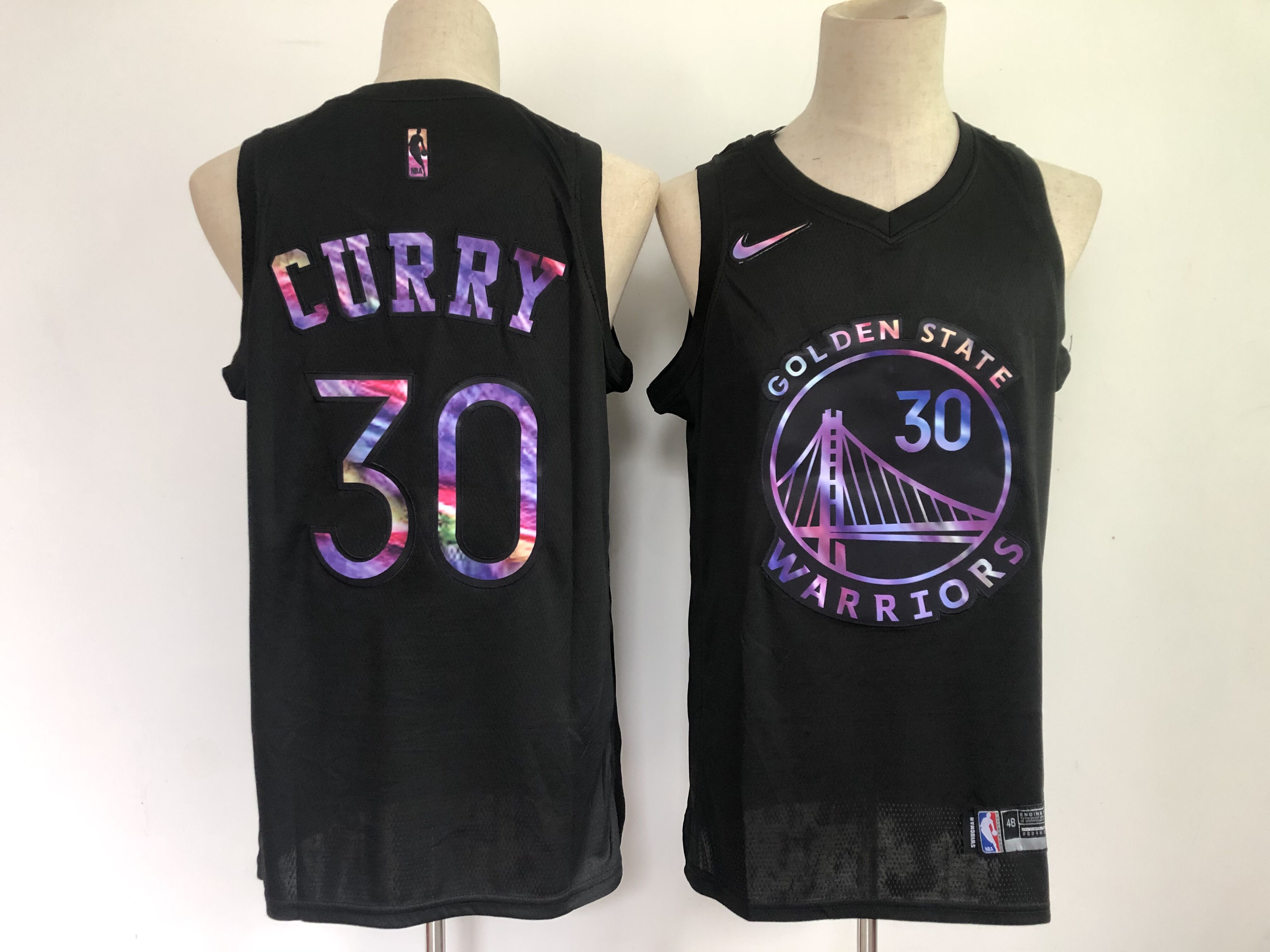 Men Golden State Warriors #30 Curry Black Nike Limited Rainbow version 2021 NBA Jerseys->golden state warriors->NBA Jersey